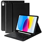 KBCASE iPad 10 Generation Hülle mit Tastatur Slim Tastatur Hülle für iPad 10. Gen 2022 10,9 Magnetisch Abnehmbare Bluetooth Tastatur mit Deutscher QWERTZ Layout für iPad A2696/A2757/A2777