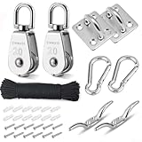 Mehrzweck-M20-Flaschenzug-Set mit widerstandsfähigen Edelstahl-Komponenten und Schwenkrollen für reibungslose, effiziente Hebe- und Ziehvorgänge