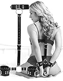 CWT BDSM Handschellen Sex Bett Leder bondage fessel set, Abnehmbaren Handfesseln und Halsband, sex spielzeug für die frau, paare