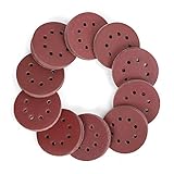 WORKPRO 150 Stück Schleifpapier 125mm Klett Schleifscheiben, Schleifblätter Körnung 60/80/100/150/180/240/320/400/600, 8 Loch Rund für Exzenterschleifer
