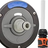 valuents® Wassertankdeckel 3 Pins 78mm Durchmesser – dunkelgrau – für Wohnmobil mit Schlauch für Wassereinfüllstutzen +Plus: Adapter für Wasserschlauch