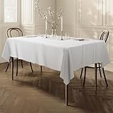 Qualitäts Tischdecke Textil Eckig 150 x 250 cm, Farbe wählbar (Weiß)