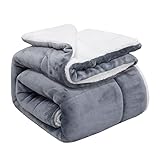 OMERAI Decke Flauschig Grau Dicke 150X200CM Warm Kuscheldecke für Couch Mikrofaser Wohndecke Sherpa Decke Upgrades Mikrofaser Decke Langlebig Kuscheldecke