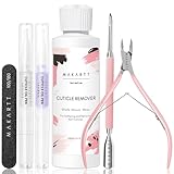 Makartt Nagelhautentferner Set - Nagelpflege mit Nagelhautölstift,Nagelhautschneider,Nagelfeile und 120 ml Nagelhautentferner Flüssigkeit,Nagelmaniküre Set zum Weichmachen&Befeuchten der Nagelhautut