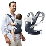 IULONEE Babytrage für Neugeborene Ergonomic Tragetaschen für Kleinkinder Babytrage ab Geburt Tragetuch Baby Carrier Vorder Rückseite Tragetasche für Neugeborene 3-36 Monate (Marineblau)
