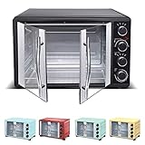 TurboTronic / Minibackofen mit Umluft / 55l / rot, grün, türkis, creme / 2200W, Mini-Backofen mit Drehspieß, Timer, Mini-Ofen mit 2 Backbleche, Pizzaofen, Grill (Green)