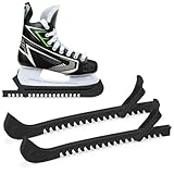 Bafiwu 1 Paar Kufenschoner Eiskunstlauf Schlittschuhe, Verstellbarer Eishockey Schlittschuhe Schoner, Schlittschuh Schoner Zubehör Für Kinder und Erwachsenenkufen (Schwarz)