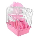 HEMOTON Doppelstock Hamsterkäfig Mehrzweck Hamsterburg mit Großem Platzangebot Atmungsaktivem Design für Hamster und Chinchillas zu Reinigen