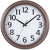 Levemolo Wanduhr Im Retro Stil Große Dekorative Wanduhr Mit Holzmaserung Leise Und Ohne Ticken Modernes Design Für Wohnzimmer Küche Und Büro Inklusive Montagezubehör