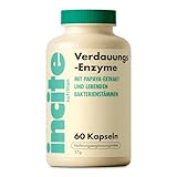 Incite Nutrition Verdauungsenzyme Supplement. 60 Kapseln, 1-2 monatiger Vorrat. 8 Enzyme Komplex mit Probiotika. Unterstützung für die Darmgesundheit. Gegen Blähbauch für Frauen. Vegan