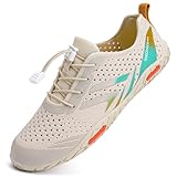 IceUnicorn Strandschuhe Badeschuhe Damen Herren Schwimmschuhe Aquaschuhe Sommer Schnell Trocknend Surfschuhe(Beige orange,39EU)