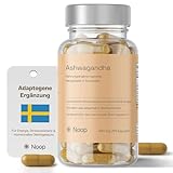 NOOP Bio Ashwagandha Kapseln – Adaptogen für Stressabbau, bessere Schlafqualität & hormonelles Gleichgewicht – vegan & laborgetestet, Made in Schweden, 400 mg | 60 Kapseln
