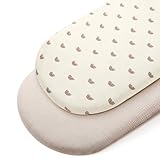 Peepeemax Musselin Spannbettlaken Beistellbett 90x55 cm, Spannbettlaken Kinderwagen Stubenwagen Matratzenbezug für Beistellbett Babybett, 2er Pack, Regenbogen