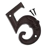 NIYANGLE Gusseiserne Hausnummer Robustes Metall dekor DIY Tür Gartennummer Rostbeständig Inklusive Schrauben Geeignet für Haus Tor Briefkasten Büro und Außeneinsatz