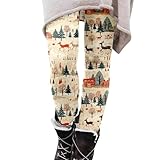 Yogahose für Damen, Trainingsanzug, dehnbare Leggings, modisch, bequem, schmale Passform, Weihnachtsmann-Tier-Schneeflocken-Druck, legere Hose, Leggings, Yogahose mit Taschen, zierlich, hot pink, XL