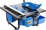 Güde Fliesenschneider GF 180 (230 V, 600 W, 2950 1/min, 18 cm Scheiben-Ø, 3,4/2,5 cm Schnitthöhe (90°/45°), Arbeitstisch 33x36 cm, Diagonalschneidlehre, Parallelanschlag, inkl. Diamanttrennscheibe)