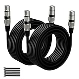 Mygatti XLR-Kabel Mikrofonkabel 10m(2 pack,schwarz),Stecker auf Buchse,3 polig abgeschirmt ausbalanciert Patchkabel,mit EMI-und RFI-Unterdrückung,Kompatibel mit Verstärker,Lautsprecher+5 Kabelbinder