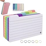 Notizkarten | 300 Stücke Farbige Liniierte Lernkarten Aus Kräftigem Karton | Schulmaterial Mit Aufklebern Für Rezepte Haushaltsplanung Lehrer Schüler Unterricht Prüfungsvorbereitung Reisen