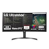 LG UltraWide Curved QHD Monitor 35WN75CP-B 88,9 cm - 35 Zoll, VA-Panel, HDR10, AMD FreeSync, Schwarz, USB Type C, 5ms GTG Reaktionszeit, Dynamic Action Sync, Black Stabilizer, 21:9 Bildformat