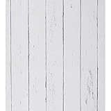 FENTIS Weiße Tapete Holz SelbstklebendeTapete Holzstreifen Wallpaper Streak Peel und Stick Wallpaper Weißes Kontaktpapier aus Holz Abnehmbare Tapete für Wohnzimmer Schrank Bartheke Küche 44.5x500cm
