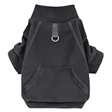 Mosukoirl Hundepullover Hund Hoodie Haustier Warme Mäntel Baumwolle Sweatshirts Hund Kleidung mit Tasche Welpe Pullover Hund Overall für kleine mittlere Hunde Katzen Chihuahua (1PACK Schwarz, XS)