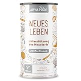 Neues Leben 2.0 | 600g | nährstoffdichter revitalisierender Shake mit Aktivkohle, Matcha, Aloe Vera & Pilze: Chaga, Shiitake, Reishi & Löwenmähne (Lions Mane) | Smoothie Pulver statt Tee | Alpha Foods
