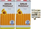 2x 5L SINUS Holzlasur EICHE + 1x Bildmagnet! Öl Holzfarbe für optimalen Holzschutz aussen, Farbe braun für Holz-Zäune, 2x 5 Liter Holzschutzlasur Wetterfest für Außen & Innen, ähnlich Holzlack 10L