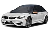 kayme Halbgarage Wasserdicht Atmungsaktiv Autoabdeckung. Halbabdeckung Autoplane für Regen Sonne Staub Schutz. PKW Abdeckplane Wetterfest, Faltgarage für Limousine und Kombi.(bis zu 530 cm) 3XL