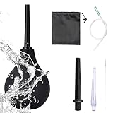 BORISCA 224ML Analdusche für Frau und Mann, Anal Spülung Silikon zur Darmreinigung Analspülung Set mit 1 X 37 cm Silikonkatheter, 1 Weicher Spülstöpsel, 1 Harter Spülstöpsel, 1 Aufbewahrungsbeutel