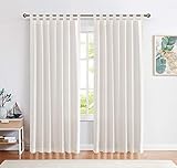 Gardinen Schlaufenschal Voile Fenster Vorhang Mit Schlaufen Halb Transparent für Schlafzimmer Wohnzimmer 2er Set 245 cm x 140 cm (H x B) Weiß