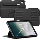 ZUGU CASE Hülle für iPad Mini 7 (A17 Pro) & 2021 Mini 6 (7./6. Generation 2024/2021), Ultradünn Schutzhülle, Aufladen iPad Stiftes, 7-Winkel-Magnetständer, Auto Schlaf/Wach [Schwarz]
