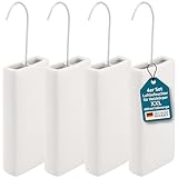 Luftbefeuchter für Heizung 4 Set inkl. Haken - Keramik Wasserverdunster 400ml - weiß - Wasserverdunster Verdampfer Verdunster Heizkörper Luftreiniger - Neutral