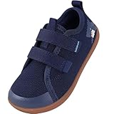 IceUnicorn Kinder Barfußschuhe Breite Zehenbox Jungen Mädchen Hausschuhe Minimalistische Outdoor Traillaufschuhe Walking Schuhe(Marine, 32EU Weit)