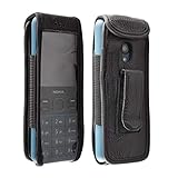 caseroxx Hülle Ledertasche mit Gürtelclip für Nokia 125/150 (2020) aus Echtleder, Tasche mit Gürtelclip und Sichtfenster in schwarz