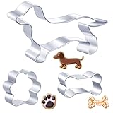 Yaryang 3er Set Hund Keksausstecher Ausstechformen aus Edelstahl Dackel Geschenke Hund Ausstecher zum Backen für Hunde Kekse oder Leckerlis Weihnachten Hundekekse Deko