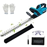 Heckenschere Akku für Makita Akku 18V, 500W Heckenschere Elektrisch, 51 cm Schnittlänge,15 mm Zahnabstand, Dual Schnittklingen (Blau Ohne Batterie)