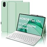 SENGBIRCH Tastaturhülle für Honor Pad X8a Tablet 11 Zoll 2024, französisches AZERTY – Schutzhülle Huawei Honor Pad X8a Tablet 11 Zoll mit Schlitz für Eingabestift, abnehmbare kabellose
