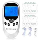 SOARFLY TENS/EMS Gerät Schmerztherapie, 2-Kanal Reizstromgerät mit 6 Modi & 11 Intensitäten, Muskelstimulator zur Muskelentspannung & Schmerzlinderung, inkl. 8 Elektroden-Pads