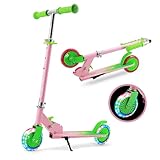 Y-RAIN Roller Kinder mit 3 Verstellbaren Höhen kinderroller für mit LED Räder Geschenke für 3-6 Jungen und Mädchen Erschwingliche Roller