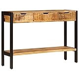 HEFZGDB Sideboard mit 3 Schubladen 110x35x75 cm Massivholz Mango Beistellschrank Küche Buffetschrank Küche Sideboard Wohnzimmer Apothekerschrank Küche für Speisesaal Dessert Shop Wohnstube Café