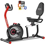 VANNECT Liegeergometer für Zuhause mit 16 verstellbaren Widerstandsstufen, Leise Liegerad Heimtrainer mit Großer Bequem Sitz, App-Konnektivität, Herzfrequenzsensoren, Bis 180kg Ergometer Fahrrad