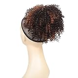 Haarknoten, 8 Zoll verworrenes, lockiges synthetisches Pferdeschwanz- und Dutt-Haarteil mit Kordelzug for Frauen Dutt-Maker für Haare(Black brown)