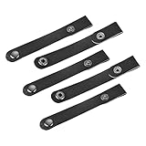 sourcing map Packung mit 5 Leder Kabelbinder Kabel Organizer 100x15mm schwarz