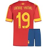 Spanien Trikot Set Yamal – Kinder und Erwachsene - Jungen - Fußball Trikot - Fussball Geschenke - Sport t Shirt - Sportbekleidung - Größe 128