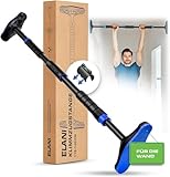 ELANI – Klimmzugstange für Wandmontage 115-140 cm - ohne Bohren - mit sicherem Halt bis 300kg & Wasserwaage - Pull Up Bar Flur | Klimmzugstange Decke & Reckstange Indoor, Pullup Bar für Klimmzüge