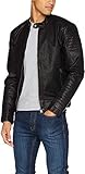 Jack and Jones Herren Jacke Lederjacke & Kunstleder Männer Übergangsjacke schwarz (Tate Lederjacke, XL)