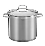 RÖSLE ELEGANCE Gemüse/Partytopf, Hochwertiger Edelstahltopf zum Kochen großer Mengen,13 Liter, Edelstahl 18/10, Innenskalierung, Induktionsgeeignet, Spülmaschinengeeignet, Silbern