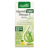 Alsiroyal Algenöl 3000 (100 ml) mit Omega 3, DHA & EPA - reines pflanzen öl unterstützt Herz-, Gehirnfunktion & Sehkraft - hochdosiert - Vegan