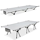 ATEPA Feldbett Klappbett Ultraleichtes Campingbett Klappbar Leicht Campingliege mit Tragetasche Tragbar Belastbarkeit Bis 150kg für Camping Zelten Outdoor Wandern Travel Office Schwarz 190x65x17/41cm