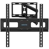 BONTEC TV Wandhalterung für 26-65 Zoll Flach- und Curved-Fernseher, Schwenkbar und Neigbar, Ausziehbare TV Halterung, Max. VESA 400x400mm, Bis zu 45kg, Perfekt für Eckmontage